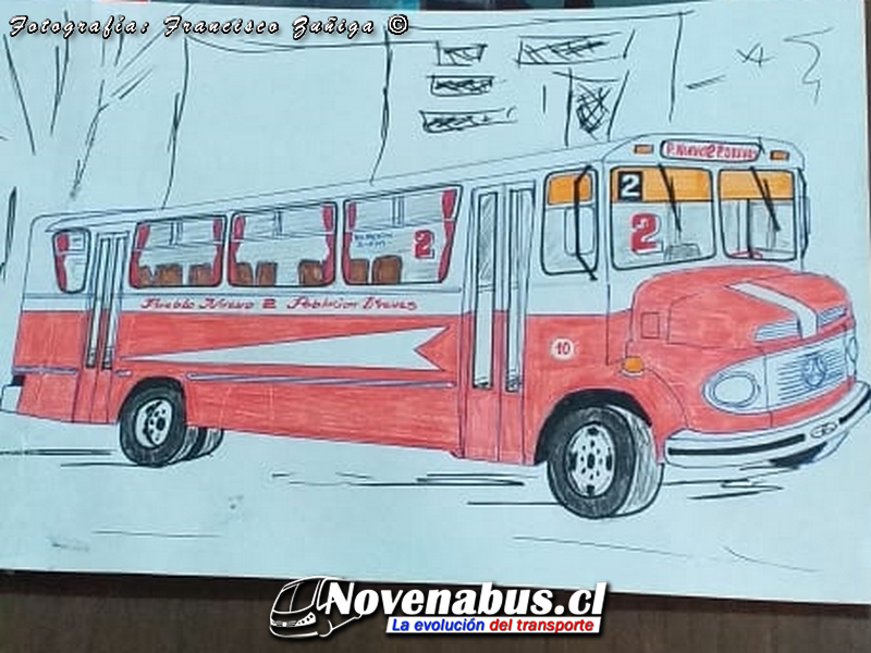 Metalpar / Mercedes-Benz 1113 / Línea 2 Temuco Dibujo : Francisco Zuñiga