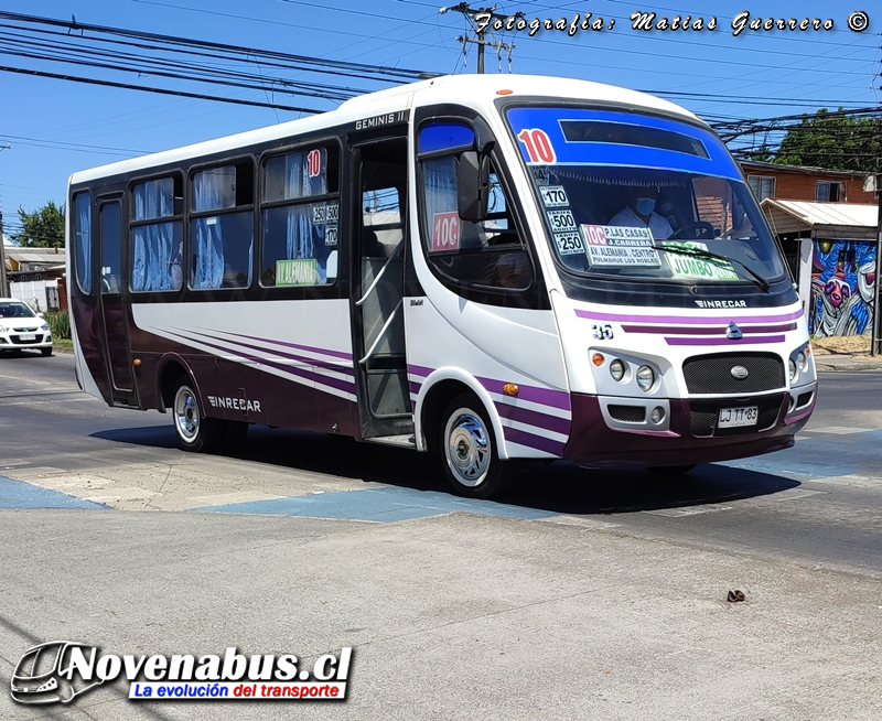 Carrocerías Inrecar Géminis II / Agrale MA9.2 / Línea 10 Temuco