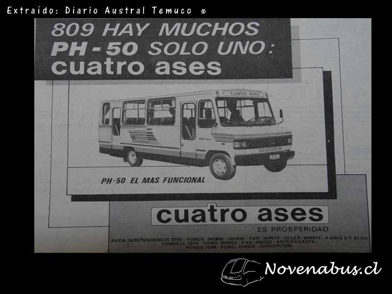 Aviso Publicitario Cuatro Ases PH-50 Año 91