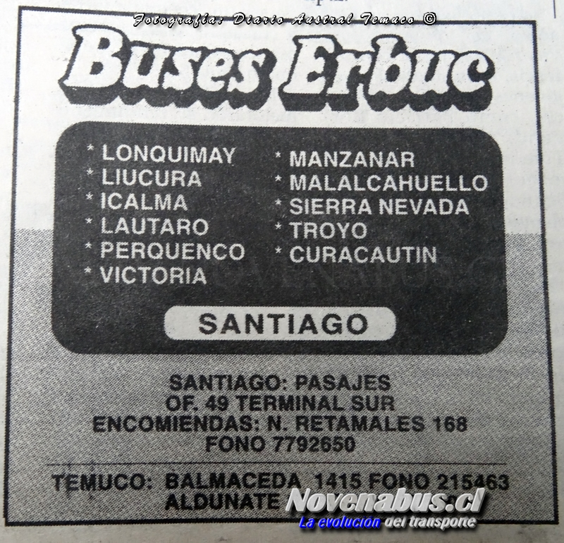 Aviso Buses Erbuc